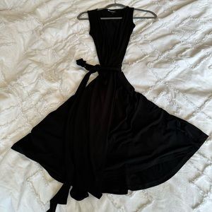 The perfect little black mini wrap dress